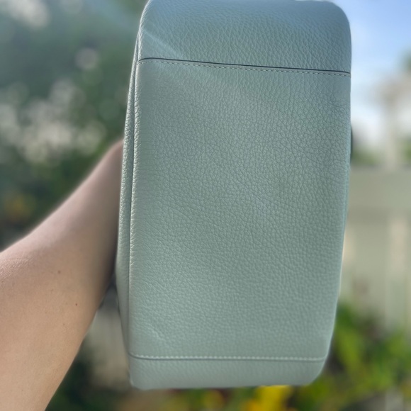 Coach Sky Blue/Green Leather Shoulder Bag - Picture 3 of 8